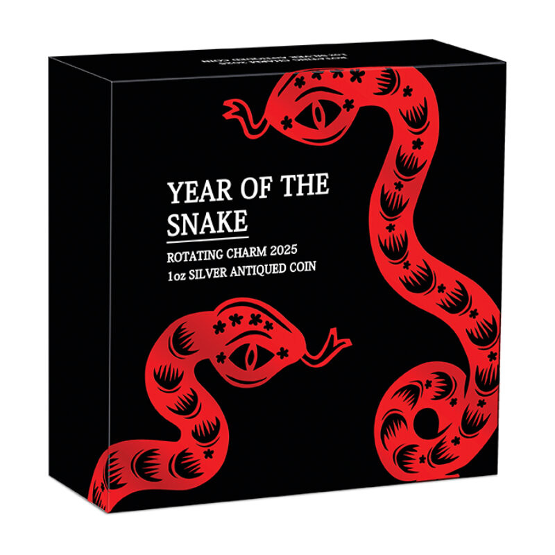 Srebrna Moneta Lunar III: Rok Węża 2025 Charm, 1 uncja - box 2