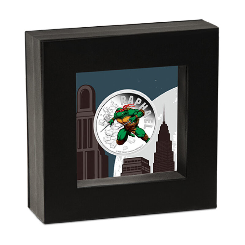 Srebrna Moneta Teenage Mutant Ninja Turtles: Raphael 2025 Color, 1 uncja - box 1