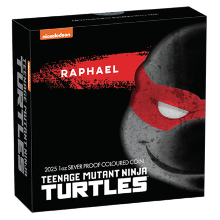 Srebrna Moneta Teenage Mutant Ninja Turtles: Raphael 2025 Color, 1 uncja - box 2