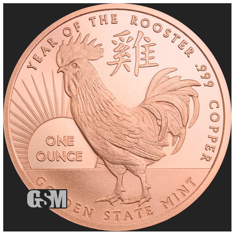 Miedziany Medal GSM - Year of the Rooster, 1 uncja - rewers