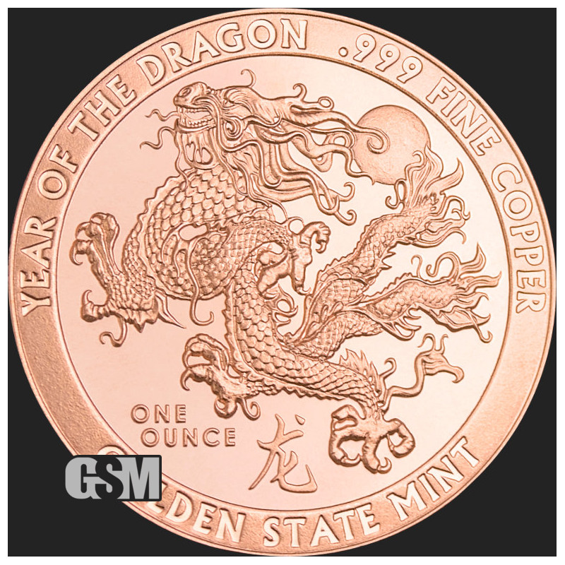 GSM Copper Medal - Year of the Dragon, 1 oz. GSM Copper Medal - Year of the Dragon, 1 oz.