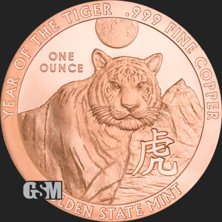 Miedziany Medal GSM - Year of the Tiger, 1 uncja awers