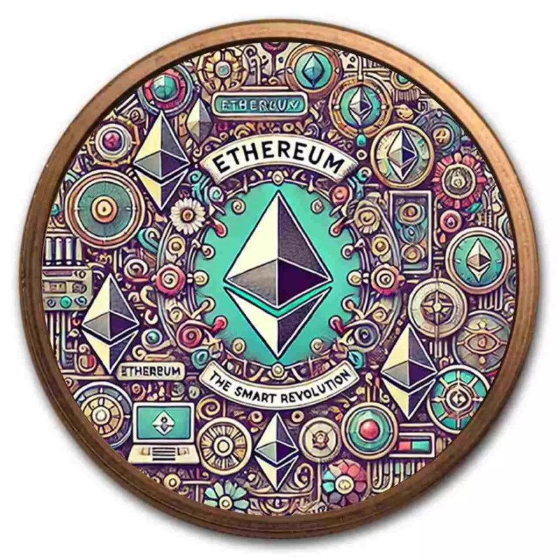 Miedziany Medal Saint Gaudens: Ethereum Revolution, 1 uncja (color) - rewers Miedziany Medal Saint Gaudens: Ethereum Revolution, 1 uncja (color) - rewers