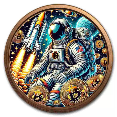 Saint Gaudens Copper Medal: Cosmic Miner, 1 oz (color) - reverse side