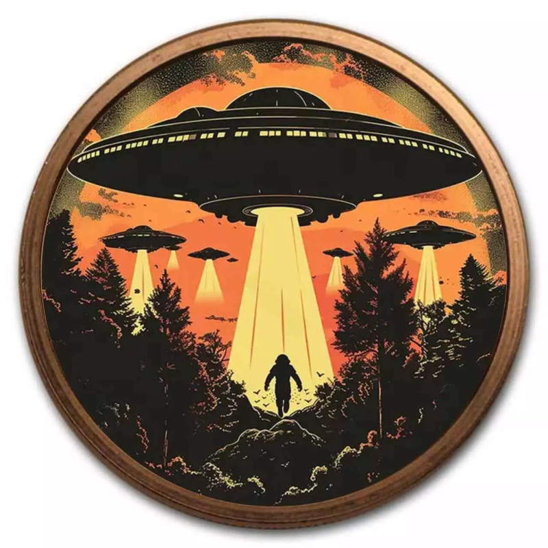 Kupfer St. Gaudens Medaille: Ankunft der Aliens, 1 Unze (Farbe) - Rückseite Kupfer St. Gaudens Medaille: Ankunft der Aliens, 1 Unze (Farbe) - Rückseite