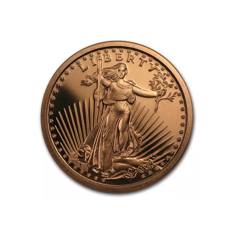Copper Saint Gaudens Medal: Alien Odyssey, 1 oz (color) - obverse.