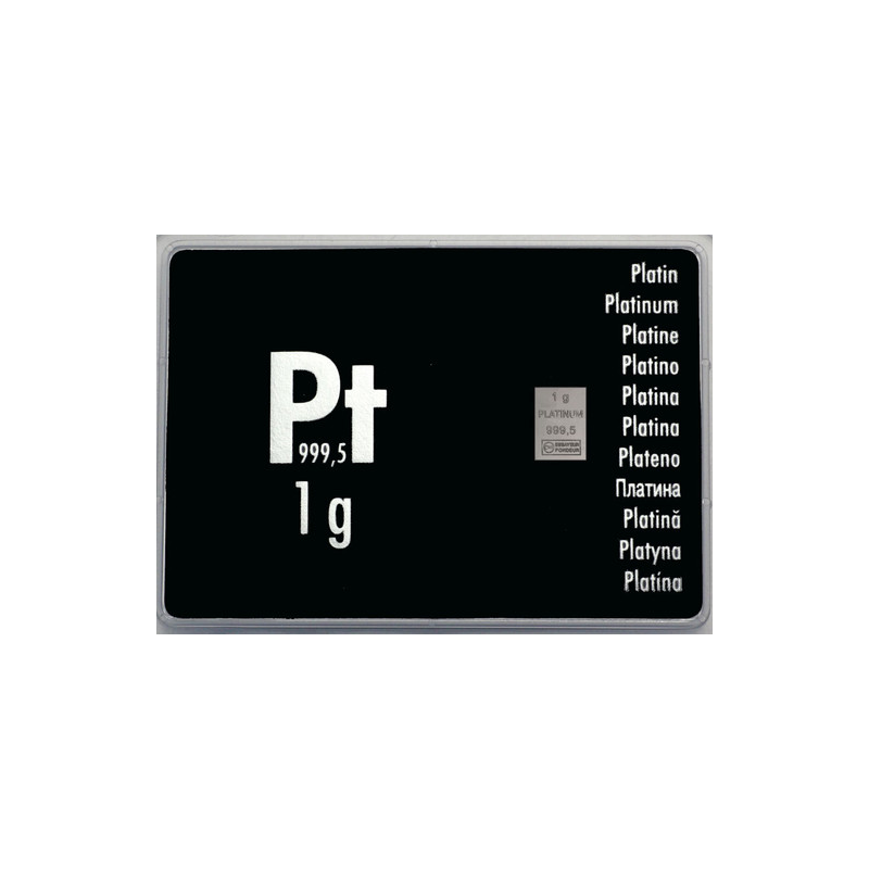 Valcambi 1g platinum bar from Combibar - reverse side Valcambi 1g platinum bar from Combibar - reverse side