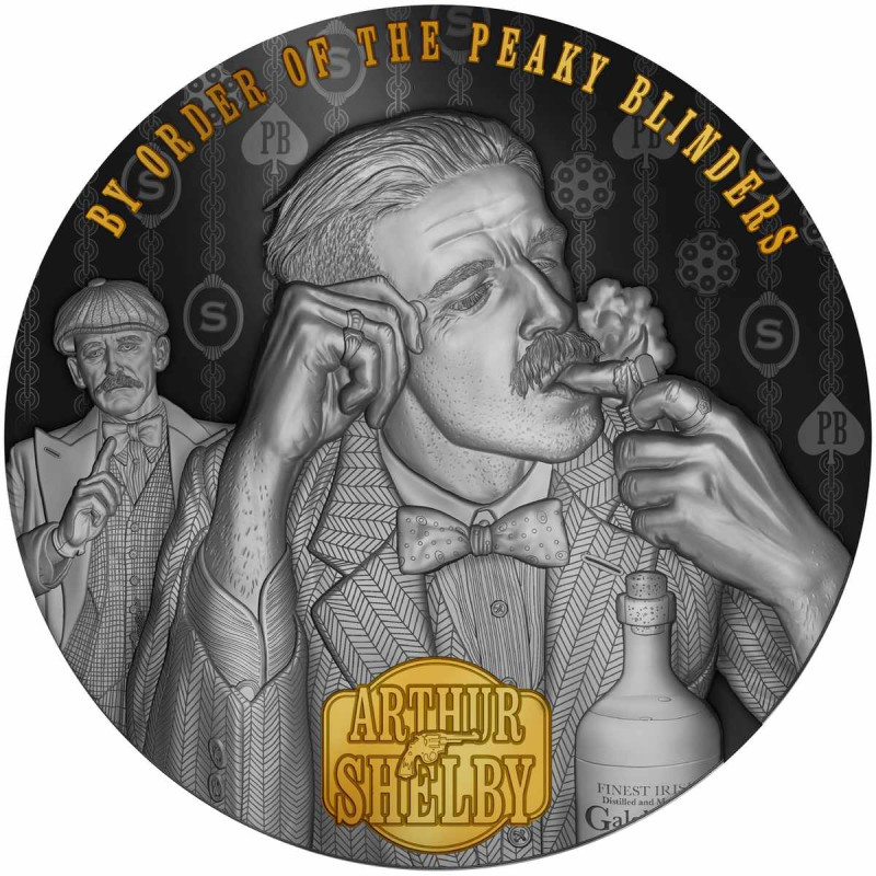 Arthur Shelby Silver Coin - Peaky Blinders 2024, 2 oz - reverse. Arthur Shelby Silver Coin - Peaky Blinders 2024, 2 oz - reverse.