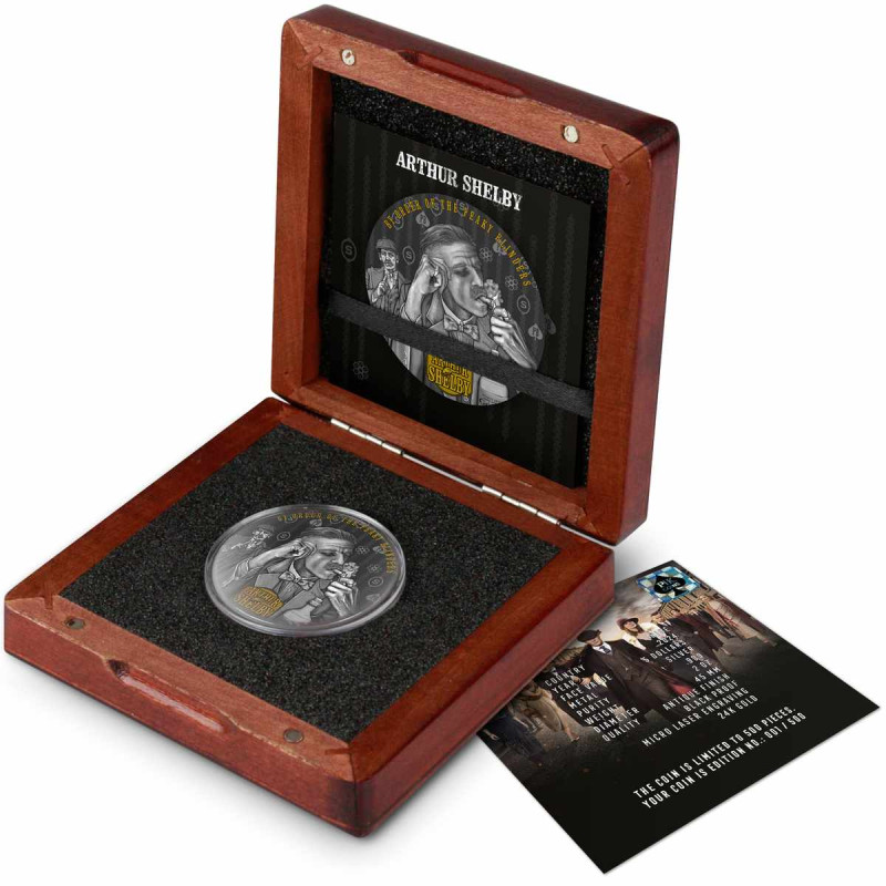 Srebrna Moneta Arthur Shelby - Peaky Blinders 2024, 2 uncje - Box