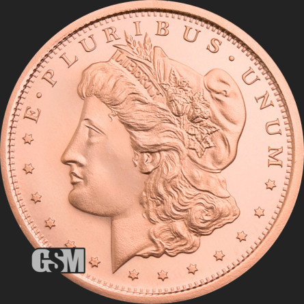GSM Morgan Dollar Kupfermedaille, 1 Unze - Rückseite