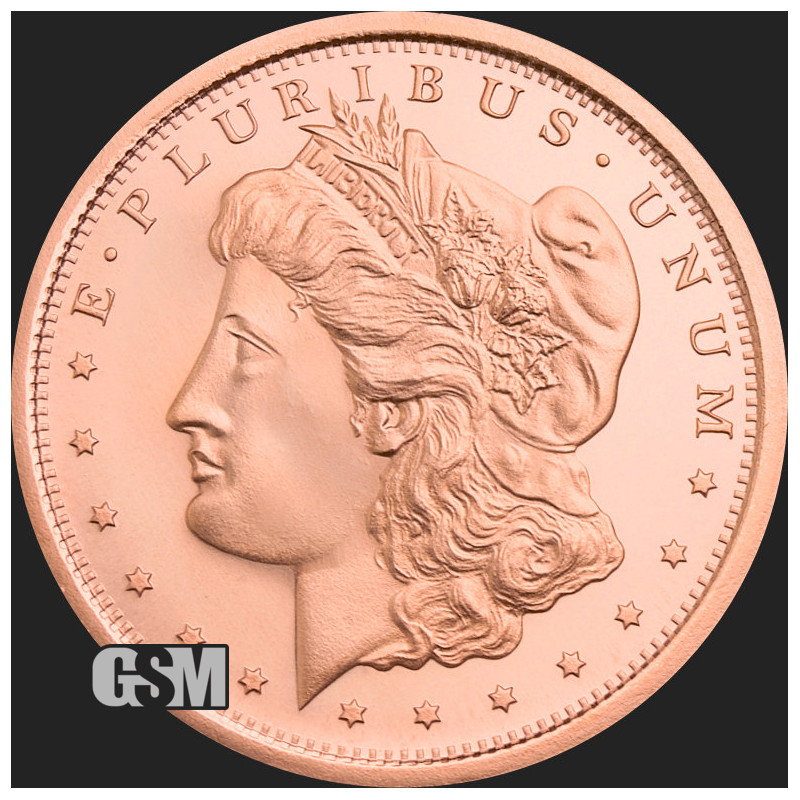 Miedziany Medal GSM Morgan Dollar, 1 uncja - rewers