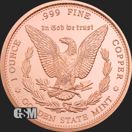 Мідна медаль GSM Morgan Dollar, 1 унція - реверс