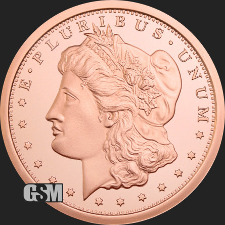 GSM Morgan Dollar Copper Medal, 5 oz - reverse side