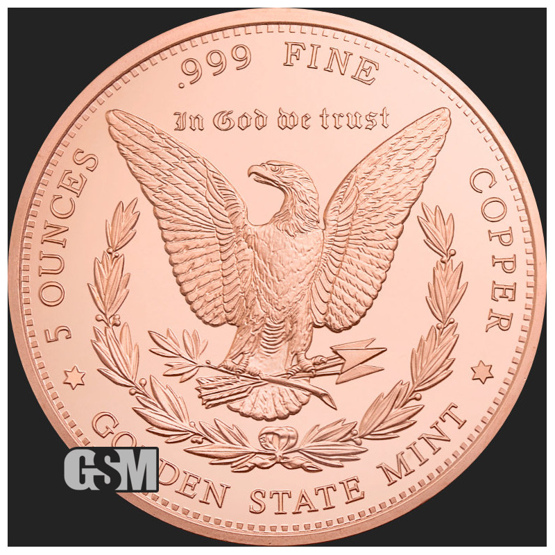 GSM Morgan Dollar Copper Medal, 5 oz - obverse GSM Morgan Dollar Copper Medal, 5 oz - obverse