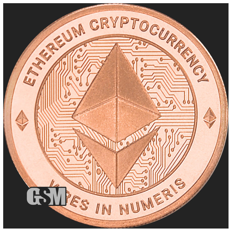 GSM Ethereum-Kupfermedaille, 1 oz - Vorderseite GSM Ethereum-Kupfermedaille, 1 oz - Vorderseite