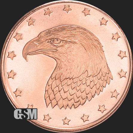 Мідна медаль GSM Eagle Head, 1 унція - аверс