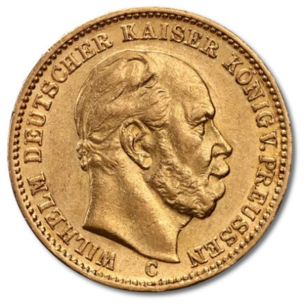 Złota Moneta 20 marek Wilhelm I Prusy 1871-1888