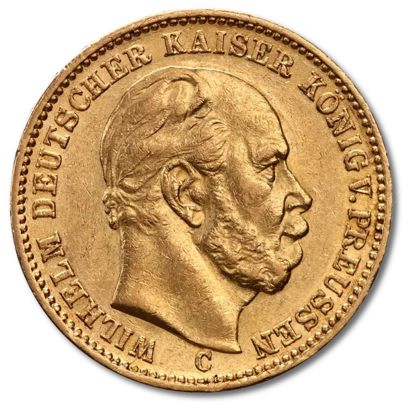 Золота монета номіналом 20 марок, Вільгельм I, Пруссія, 1871–1888