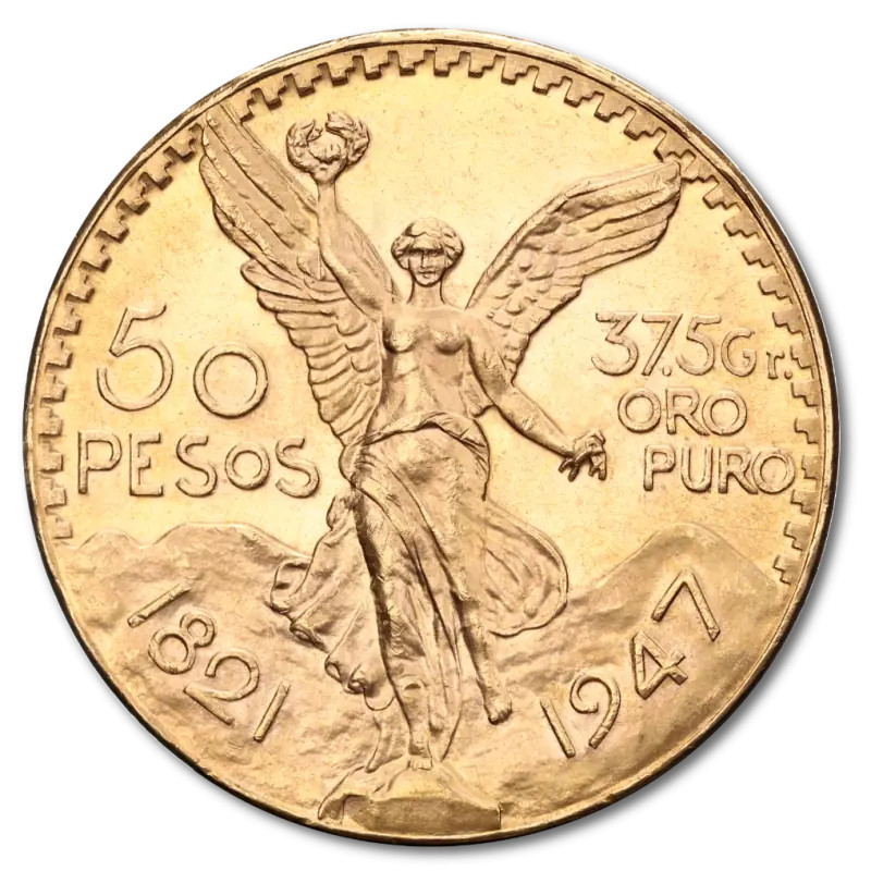 50 Mexican Pesos Gold Coin, 1821–1947