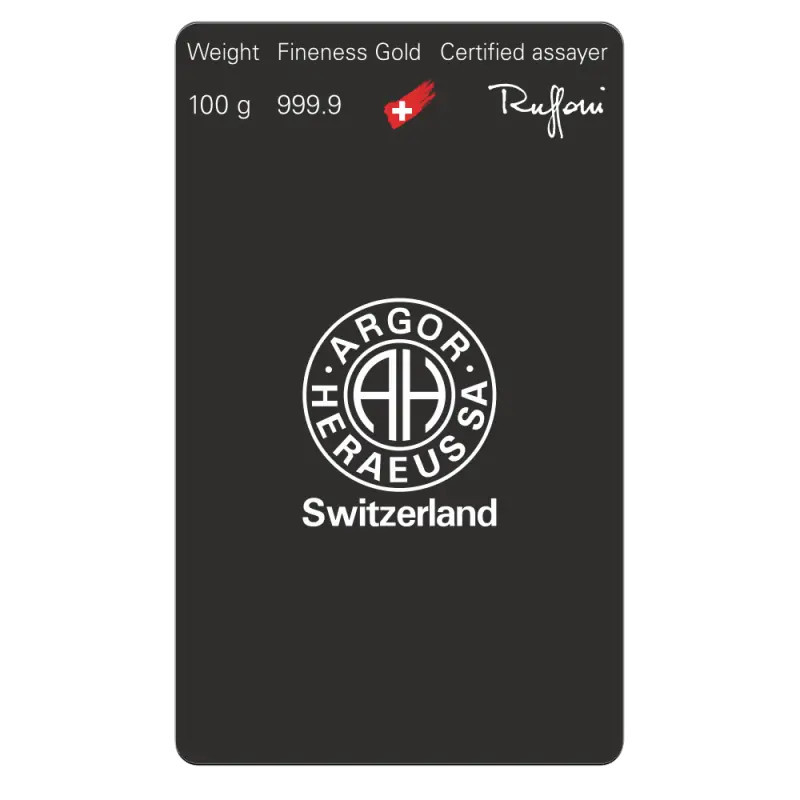 Złota Sztabka Argor-Heraeus Odlewana 100g
