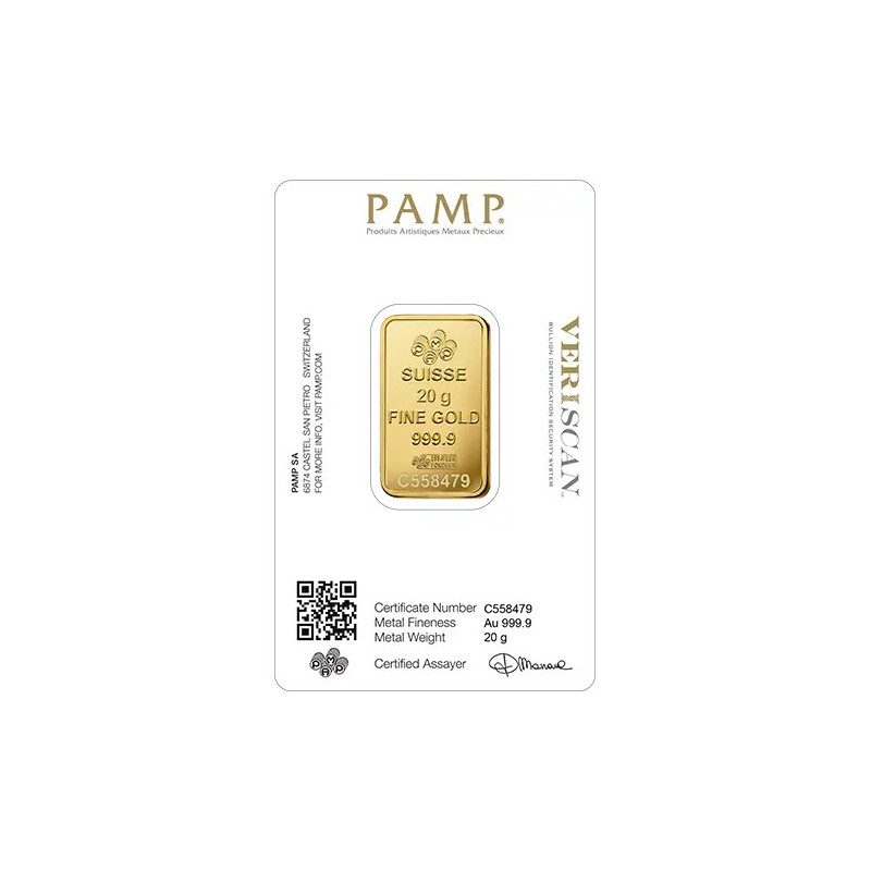 Złota Sztabka Inwestycyjna PAMP Fortuna, 20g