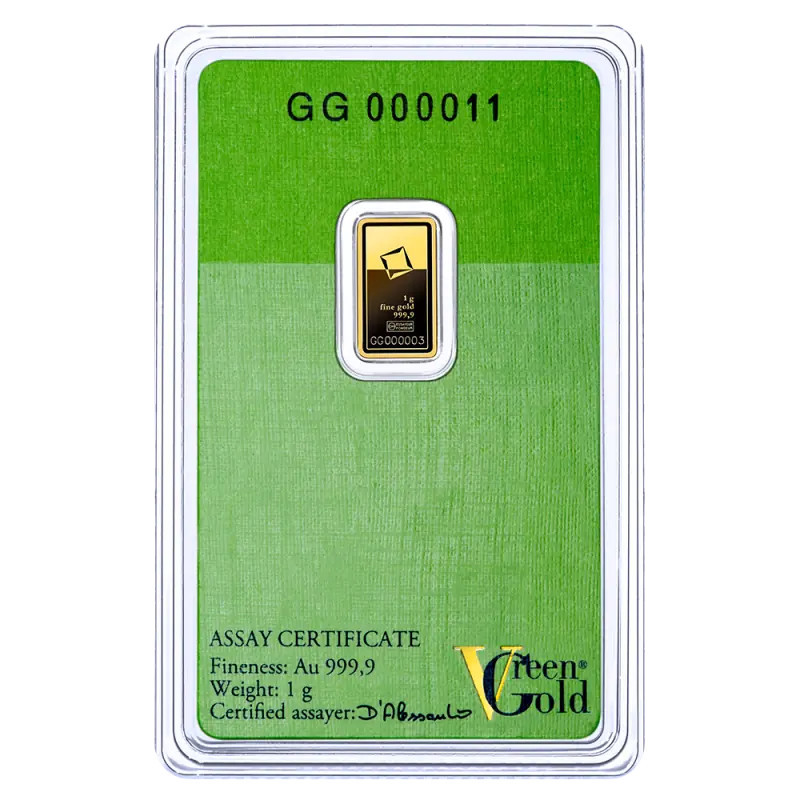 1g Gold Bar | Valcambi | Green Gold