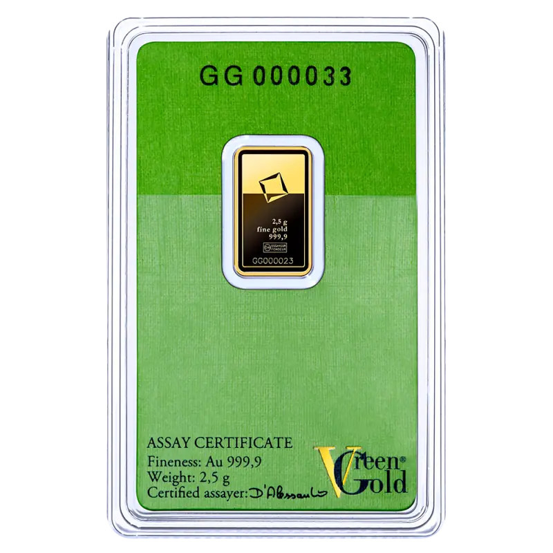 2,5g Goldbarren | Valcambi | Grünes Gold 2,5g Goldbarren | Valcambi | Grünes Gold