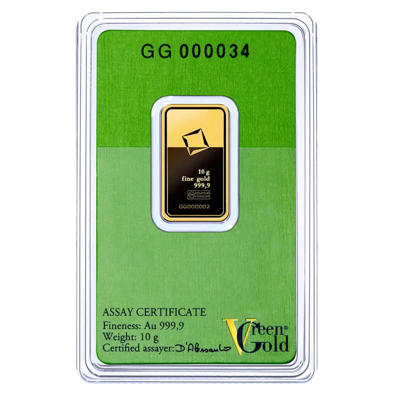 Valcambi Green Gold 10g Gold Bar