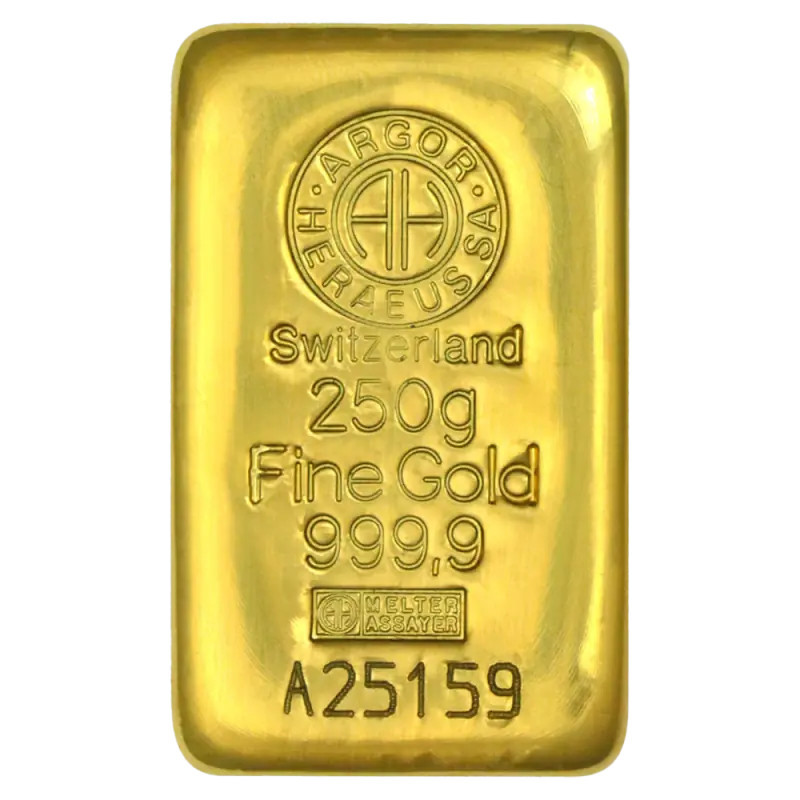 Argor-Heraeus Goldbarren, gegossen, 250 g