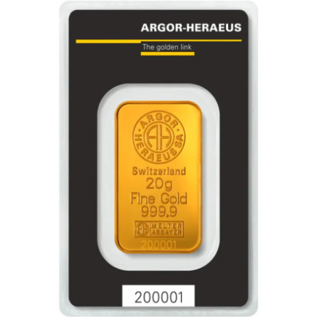 Argor-Heraeus Kinebar 20g Gold Bar
