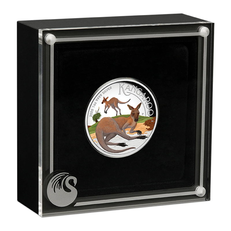 Srebrna Moneta Australian Kangaroo 2025, 1 uncja (proof) - box 2 Srebrna Moneta Australian Kangaroo 2025, 1 uncja (proof) - box 2
