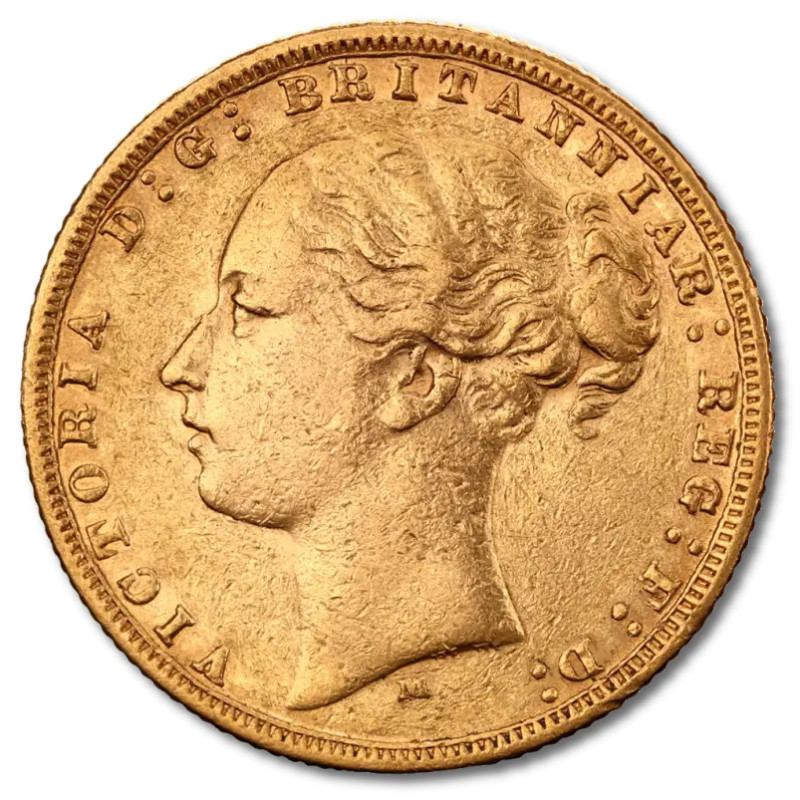 Złota Moneta suweren z wizerunkiem Młodej Królowej Wiktorii, 1838–1887