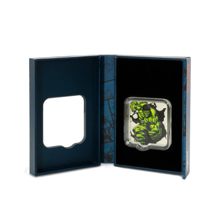Srebrna Moneta Hulk Smash 2025, 2 uncje Ultra High Relief - box 1 Srebrna Moneta Hulk Smash 2025, 2 uncje Ultra High Relief - box 1