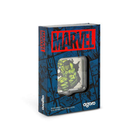Srebrna Moneta Hulk Smash 2025, 2 uncje Ultra High Relief - box 2 Srebrna Moneta Hulk Smash 2025, 2 uncje Ultra High Relief - box 2