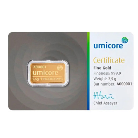 Золотий злиток 2,5 г | Umicore