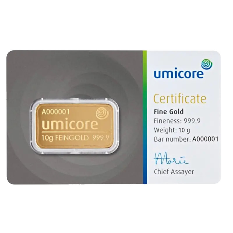 Umicore 10g Investment Gold Bar