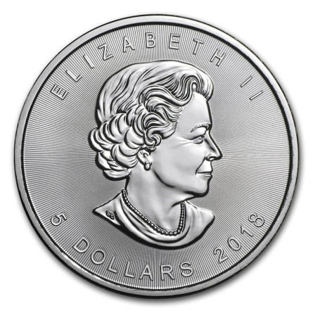 Kanadische Maple Leaf Silbermünze 2018, 1 oz - Rückseite