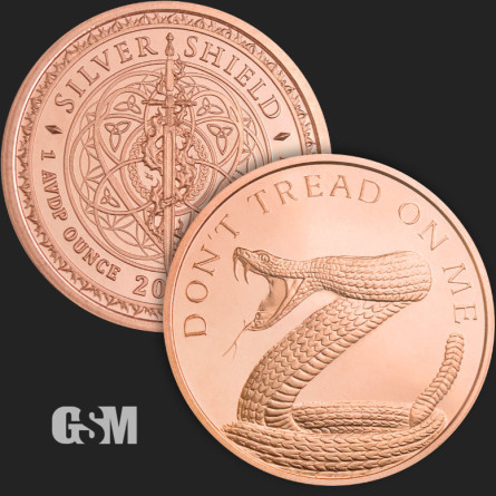 Miedziany Medal GSM Don’t Tread On Me Snake, 1 oz
