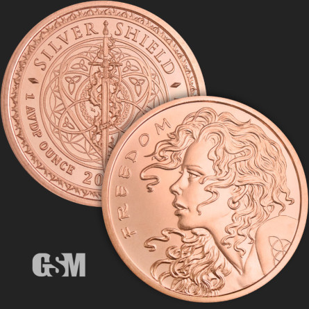 Мідна медаль GSM Freedom Girl, 1 унція.