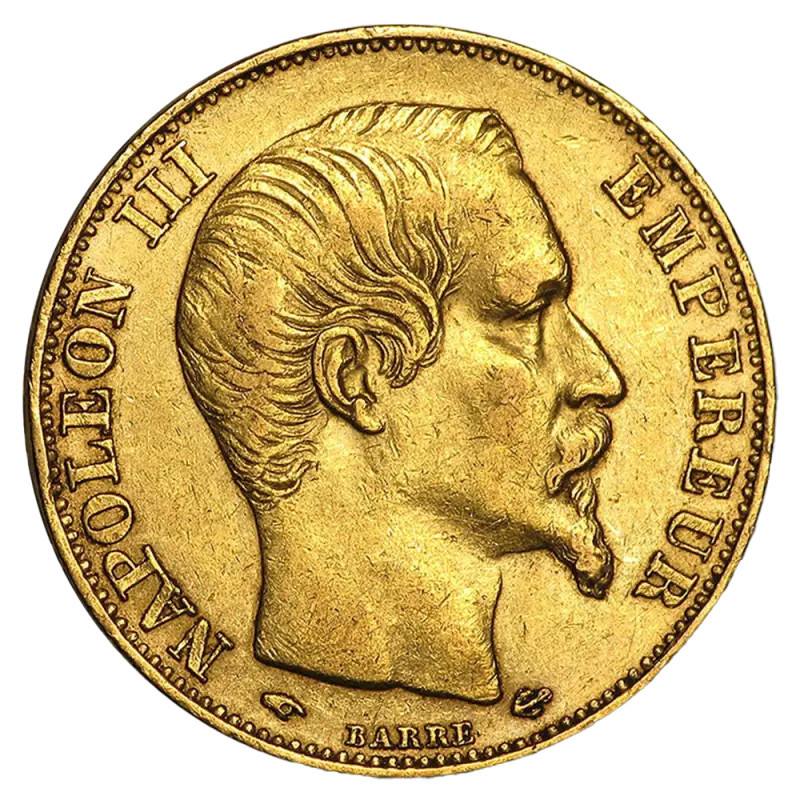 Złota Moneta 20 Franków Napoleon III Bonaparte, Losowy rocznik