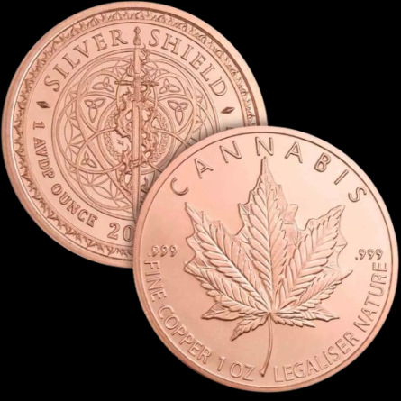 Copper GSM Cannabis Medal, 1 oz.