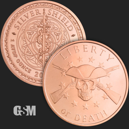 Copper GSM Liberty or Death Medal, 1 oz.