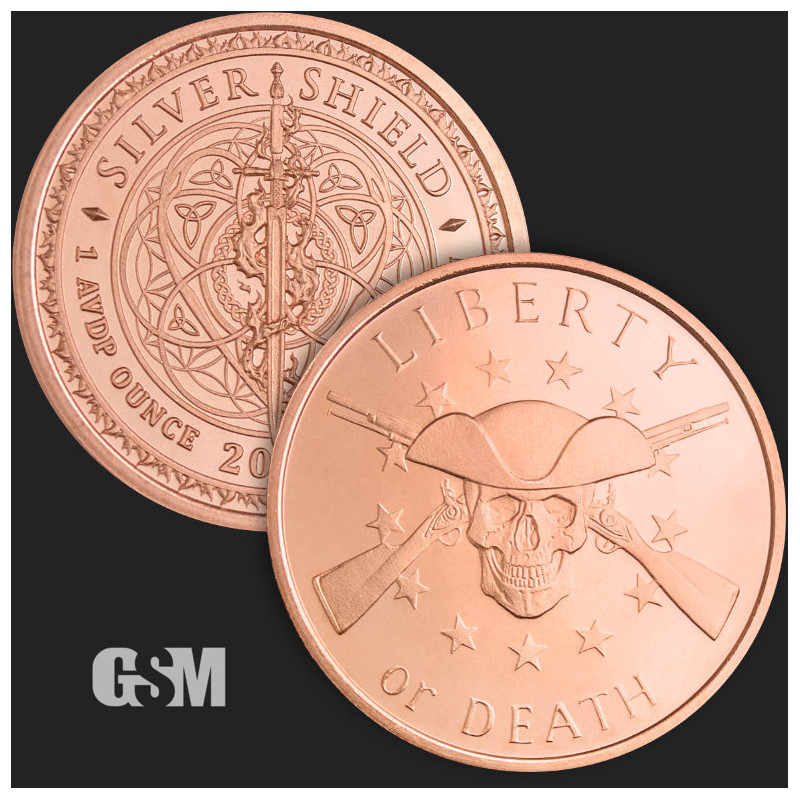 Miedziany Medal GSM Liberty or Death, 1 uncja Miedziany Medal GSM Liberty or Death, 1 uncja
