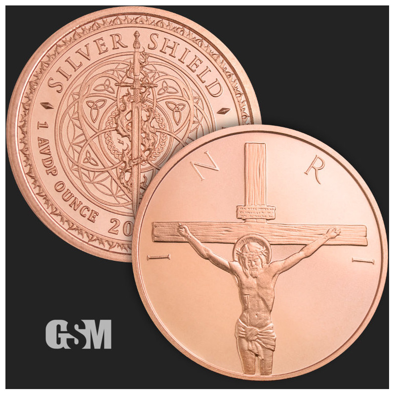 Copper GSM Crucifixion Medal, 1 oz. Copper GSM Crucifixion Medal, 1 oz.