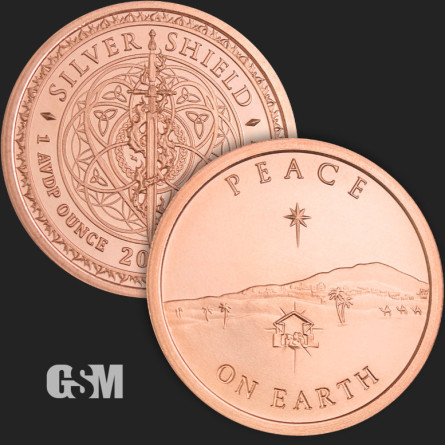 Copper GSM Peace on Earth Medal, 1 oz.