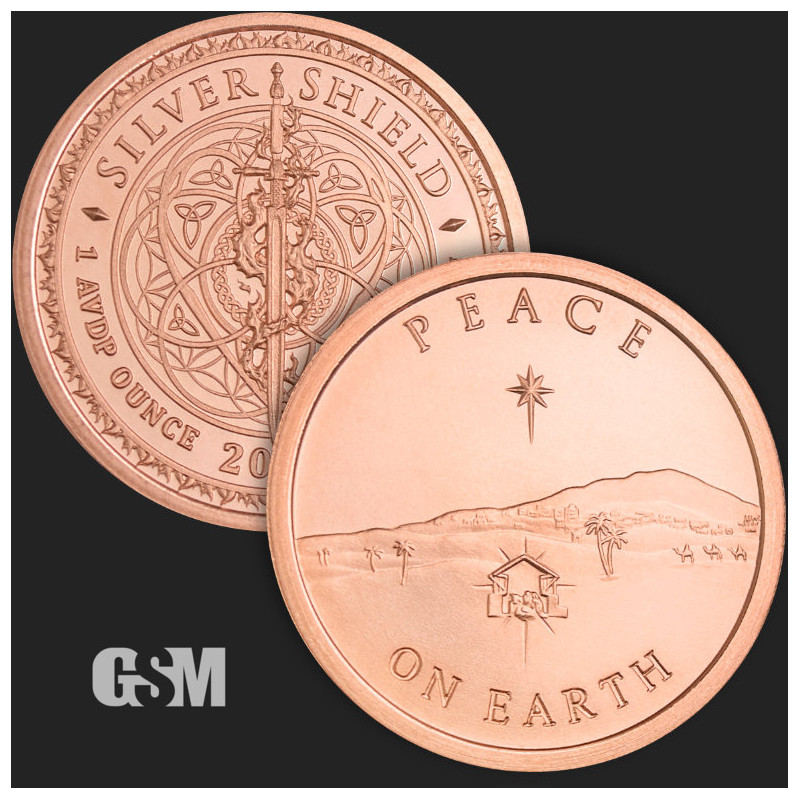 Miedziany Medal GSM Peace on Earth, 1 uncja Miedziany Medal GSM Peace on Earth, 1 uncja