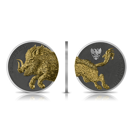Srebrna Moneta Germania Bestien: Gullinbursti 2025 Geminus, 2x 1 uncja - ege