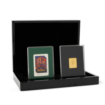 Set of Silver Bar-Monet Trading Coins - Marvel Studios: The Infinity Saga 2025, 2x 1 oz - box