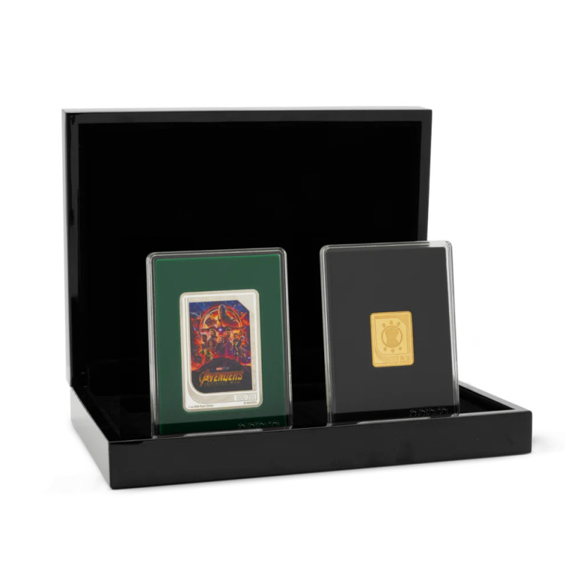 Zestaw Srebrnych Sztabko-Monet Trading Coins – Marvel Studios: The Infinity Saga 2025, 2x 1 uncja - box