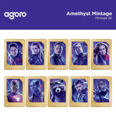 Zestaw Srebrnych Sztabko-Monet Trading Coins – Marvel Studios: The Infinity Saga 2025, 2x 1 uncja - Amethyst